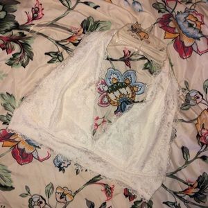 White Halter Bralette